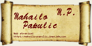 Mahailo Papulić vizit kartica